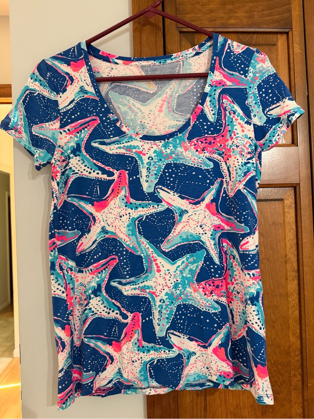 Lilly Pulitzer Colorful Starfish Print Top M Medium